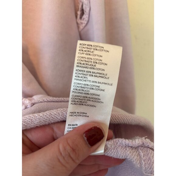 Free People Melody Crochet Trim Pullover Sweatshirt Lilac Lavender Womens - Picture 6 of 10